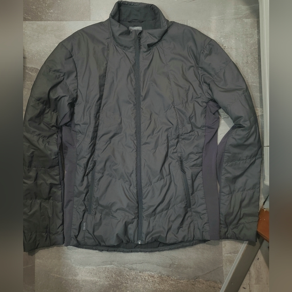 Icebreaker Merinoloft Gray Lightweight Puffer Jacket. L. Merino Wool Blend. Flaw